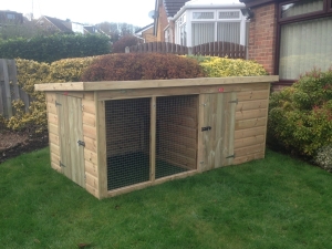 Compact Deluxe Pent Kennel With Run